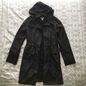 Ann Taylor LOFT Black Rain Jacket S